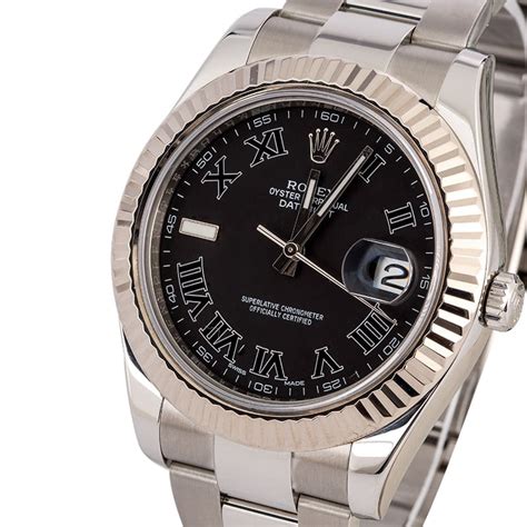 rolex datejust ii ref 116334 black roman dial|pre owned rolex 116334.